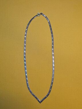 Vintage 925 Silver V-Shaped Herringbone Necklace ▪︎ Marked 925 Italy 📿
